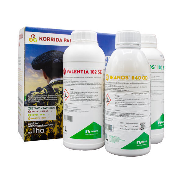 Nufarm KORRIDA PAK 3x1L (VALENTIA 102 SE + NOTOS 100 SC + IKANOS 040 OD herbicida nuevo