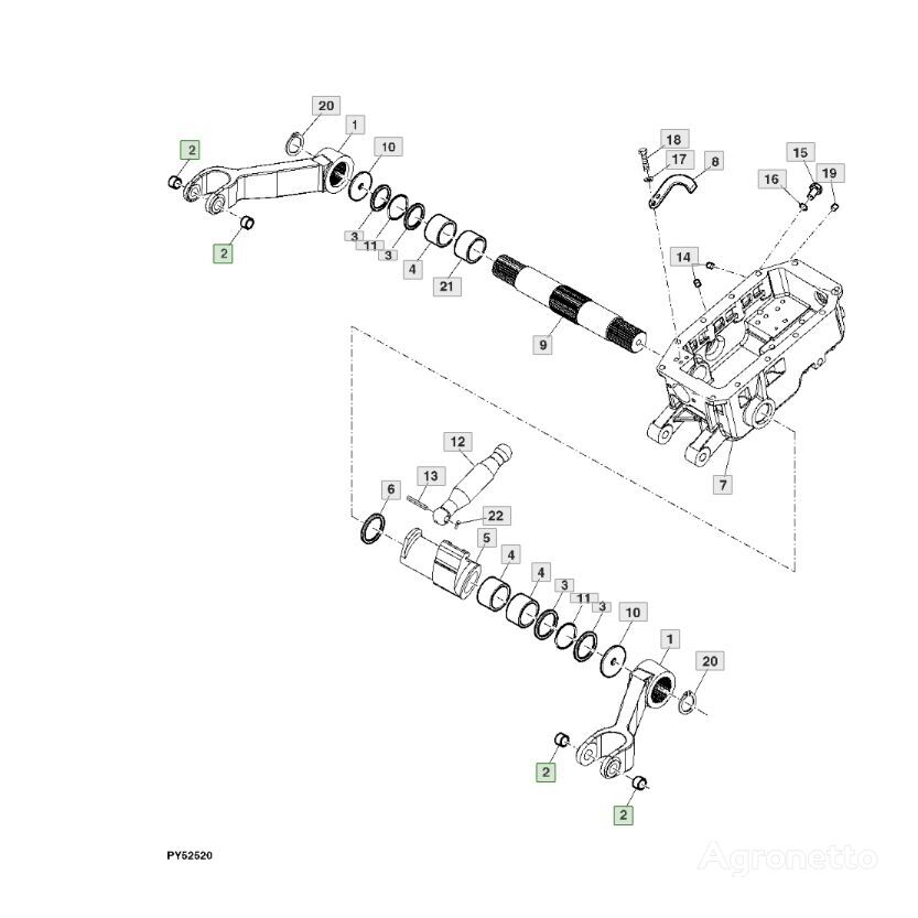 bushing SU296243 elementos de sujeción para John Deere tractor de ruedas