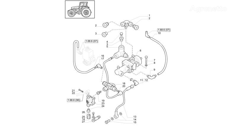 Złączka hydrauliczna  82038475 elementos de sujeción para New Holland T6010 T6090 T6070  tractor de ruedas